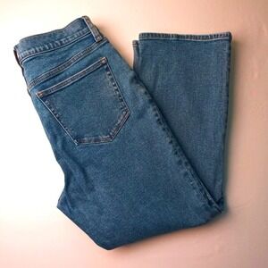 J.Crew Mid Rise Flare Crop Jeans Size 29/8 Medium Wash Classic Stretch Casual
